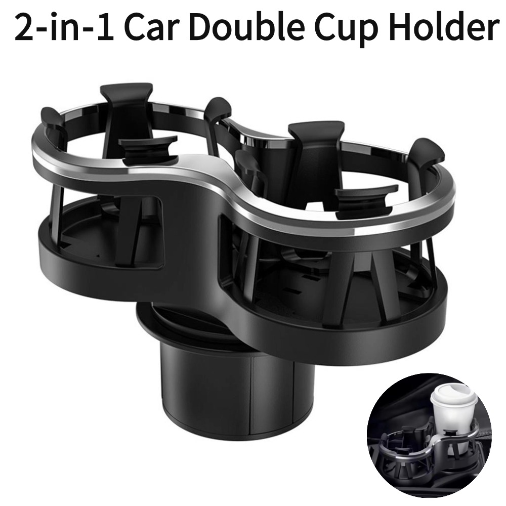 Golf Equipment Holder - Universal 2‑in‑1 Car Double Cup Holder
